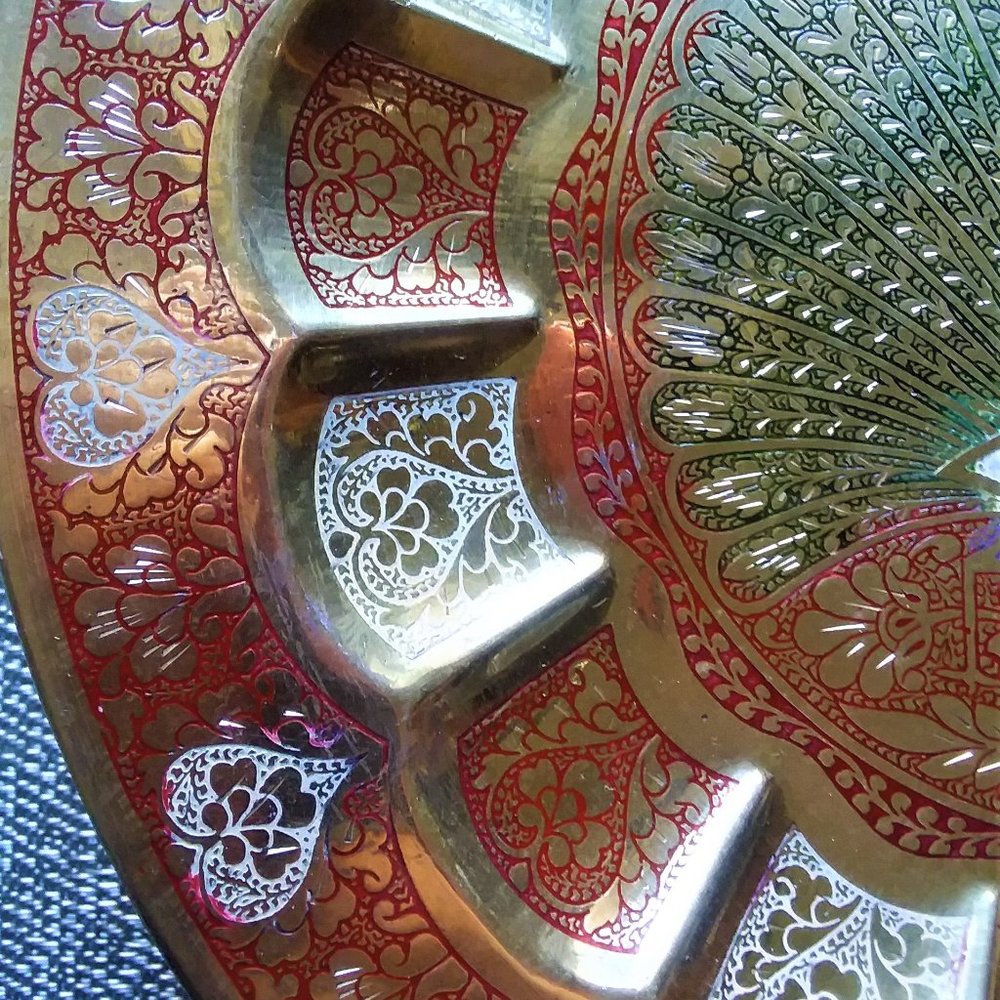 Vintage Embossed Brass wall plaque plate India